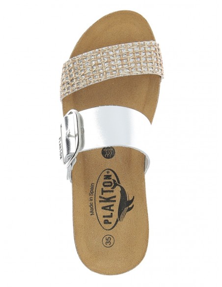 Sandales Compensées PLAKTON So Rock - Talon 6 Cm, Semelle Liège - Dessus Cuir, Bride Réglable - Noir